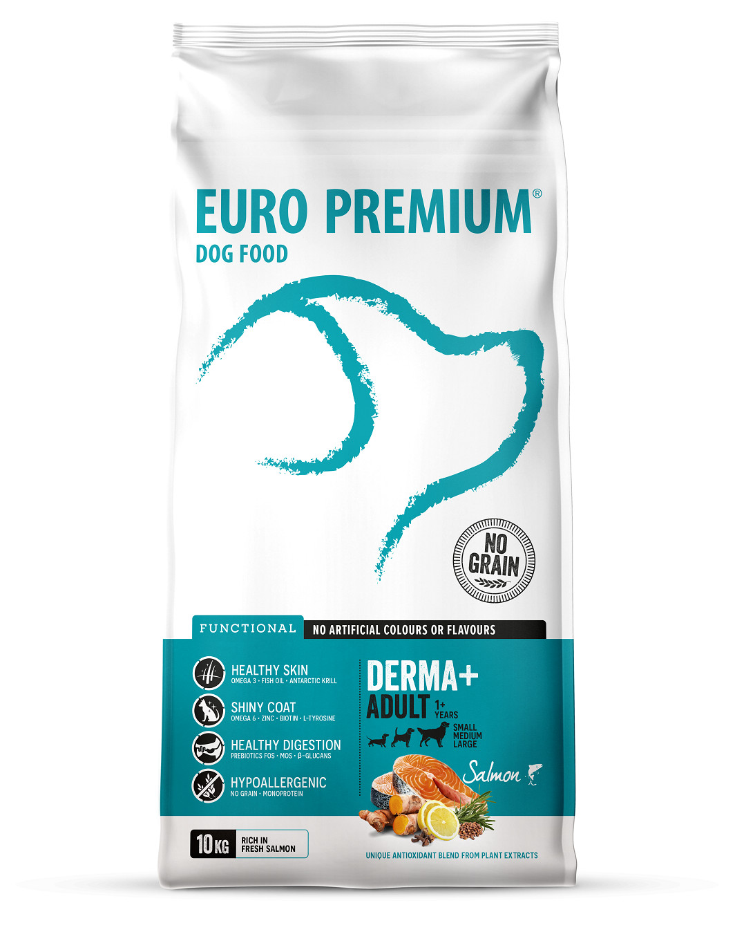 Euro Premium Grainfree Adult Derma+ Salmon & Potatoes Hundefutter