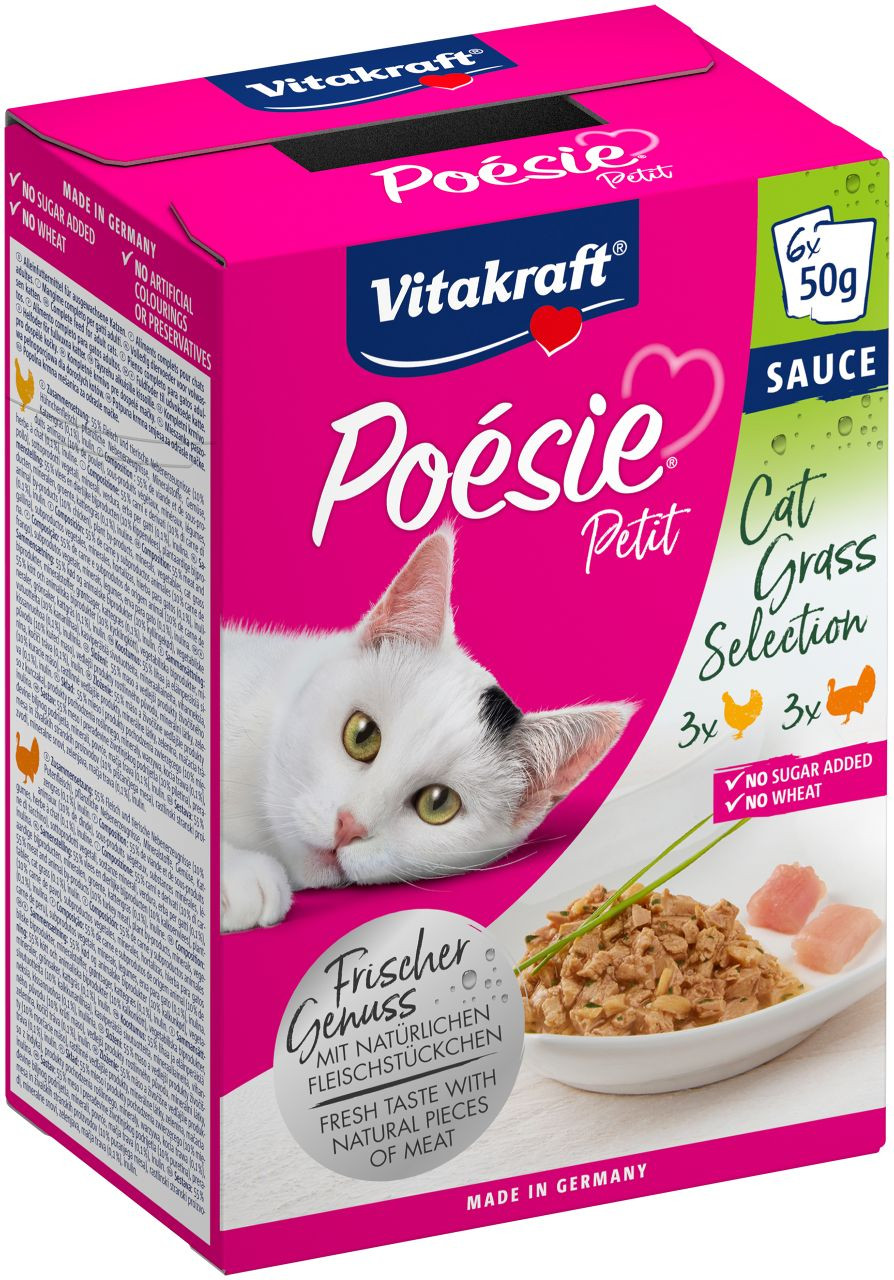 Vitakraft Poésie Petit Cat Grass Selection natvoer kat (6 x 50 g)