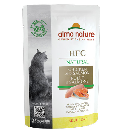 Almo Nature HFC Natural Huhn mit Lachs Katzen-Nassfutter (55 g)