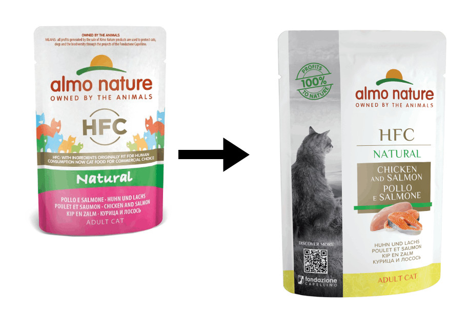 Almo Nature HFC Natural Huhn mit Lachs Katzen-Nassfutter (55 g)