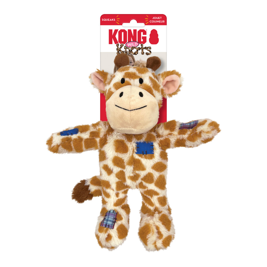 Kong Wild Knots giraffe met piep hondenspeeltje