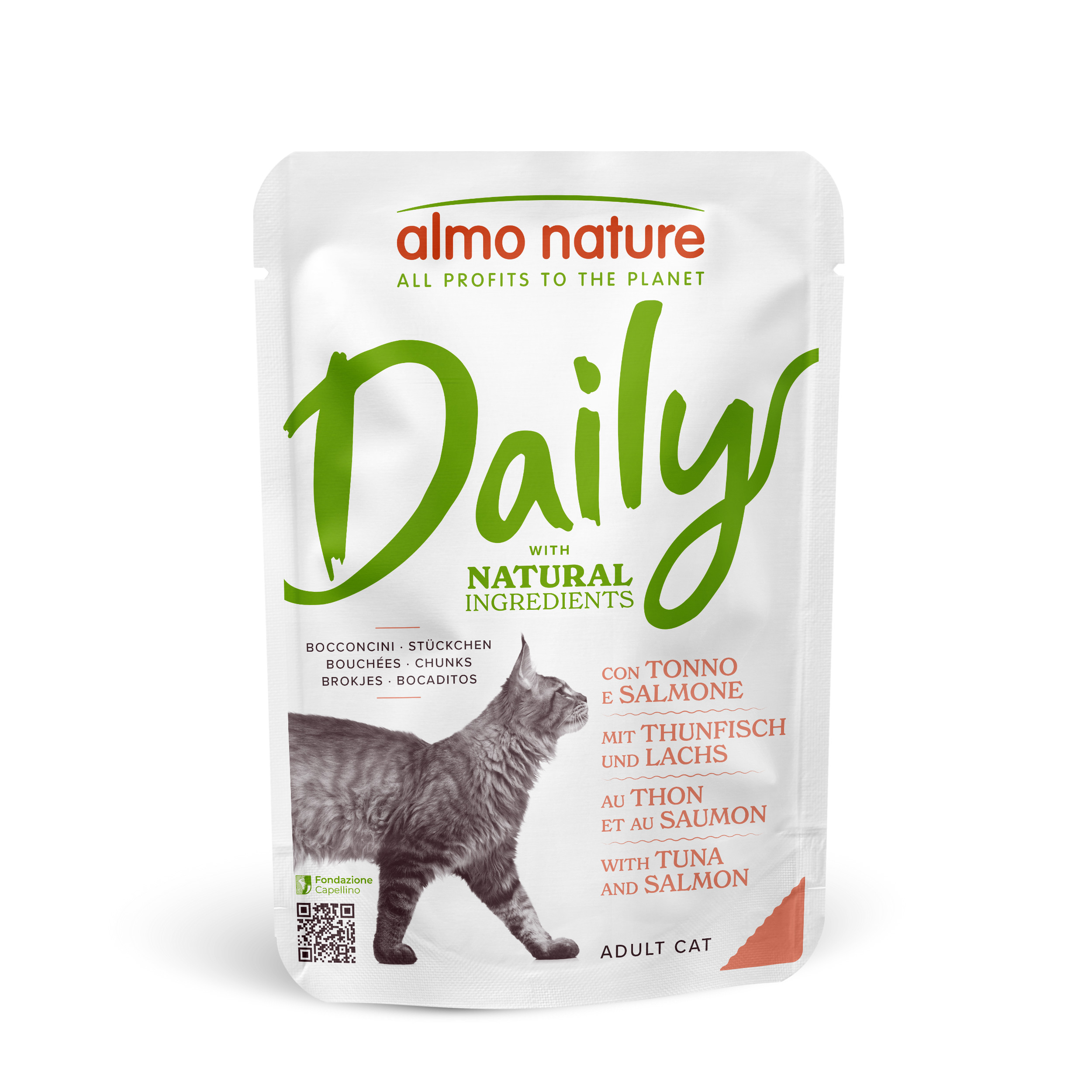 Almo Nature Daily mit Thunfisch und Lachs Katzen-Nassfutter (70 g)