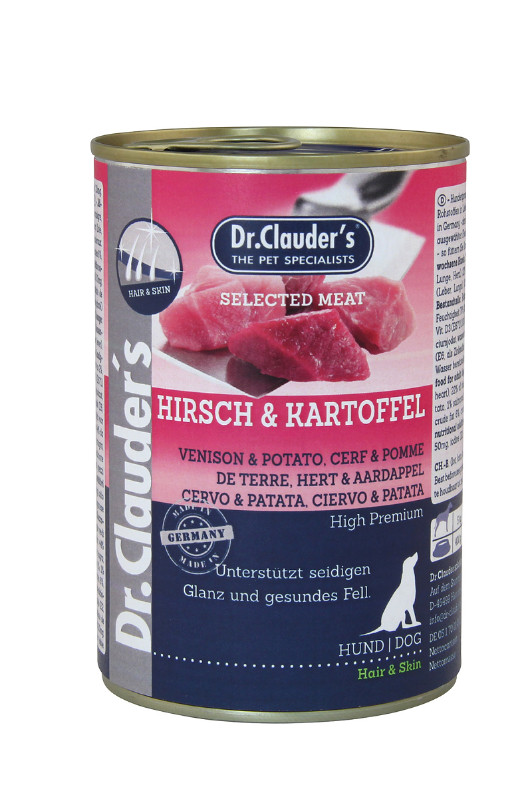 Dr.Clauder's hert met aardappel natvoer hond