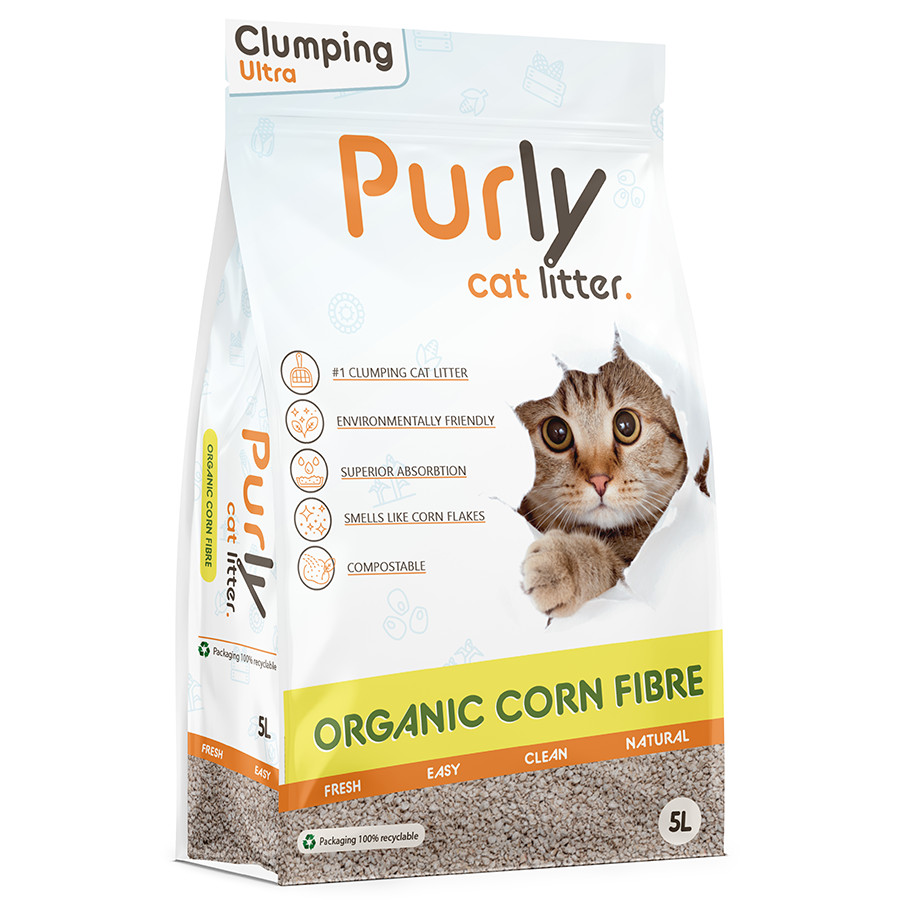 Purly Organic Supreme klontvormende maisvezel kattenbakvulling