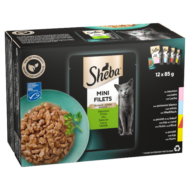 Sheba Mini Filets Selection vom Chef in Sauce Katzen-Nassfutter (Beutel 85 g)